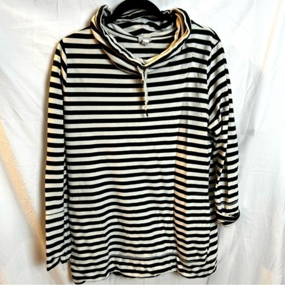 Merona Women’s Plus Size Striped Cowl Neck Top with Pockets Size XXL